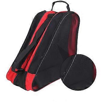 Skate Storage Bag, Oxford Cloth, Zipper Closure, Breathable, Tote Shoulder, 2Pcs, Red, Compatible with Ice Skates, Roller Skates, Inline Skates