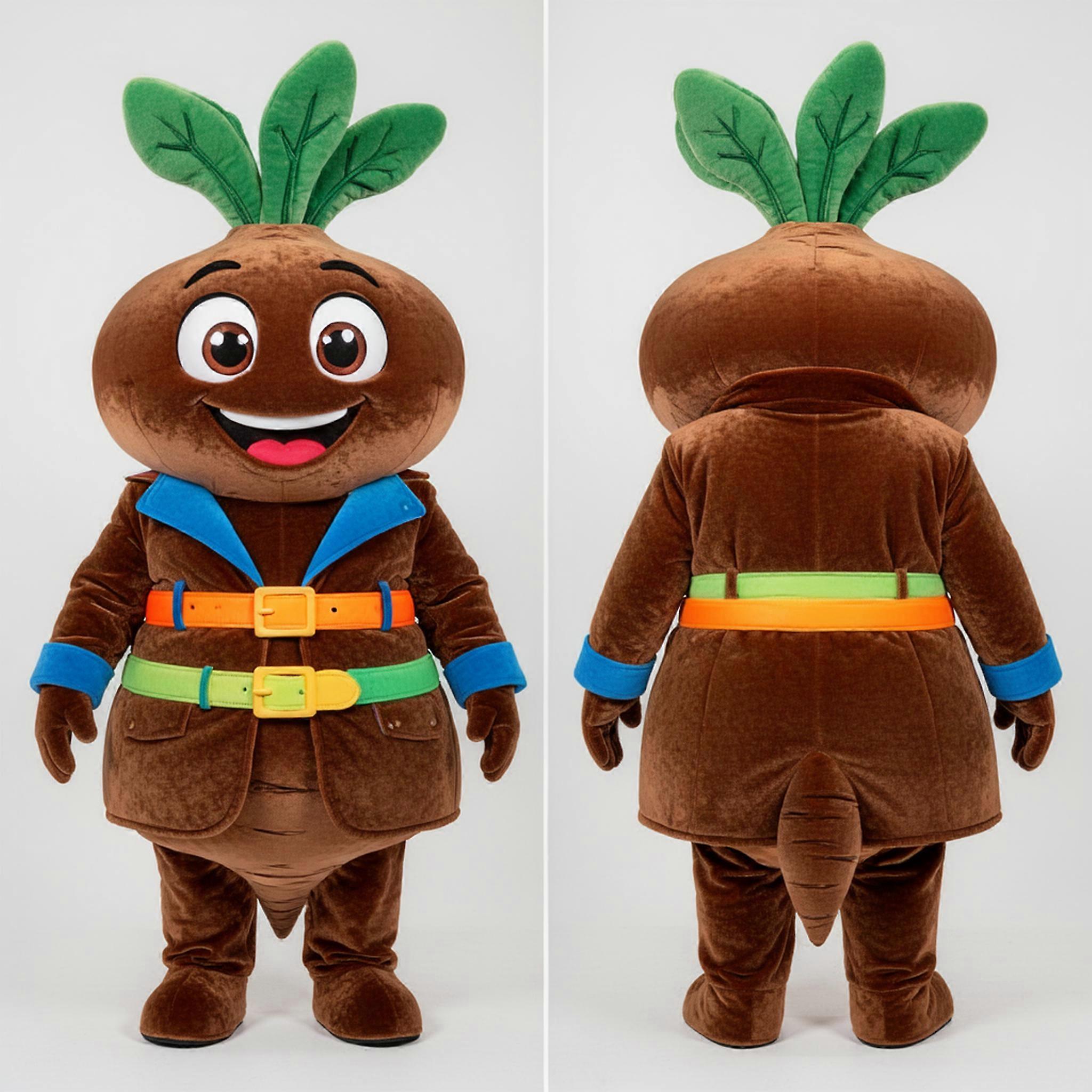 MASTICOT Velvety Brown Plump Turnip Mascot