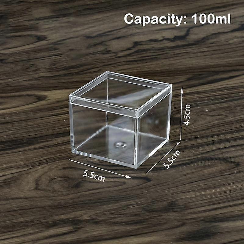 Square High Transparent Plastic Box Betta Breeding Box Mini Candy Slime Crystal Mud Packaging Box