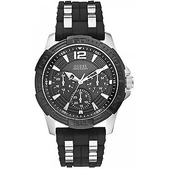 Guess Gent Quartz analoge man horloge met W0366G1 rubber armband