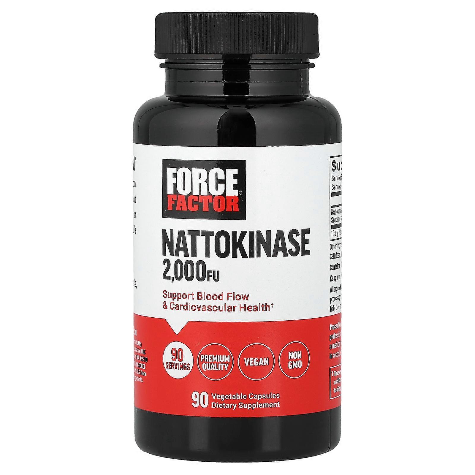 2 x Force Factor, Nattokinase, 2,000 FU, 90 Vegetable Capsules