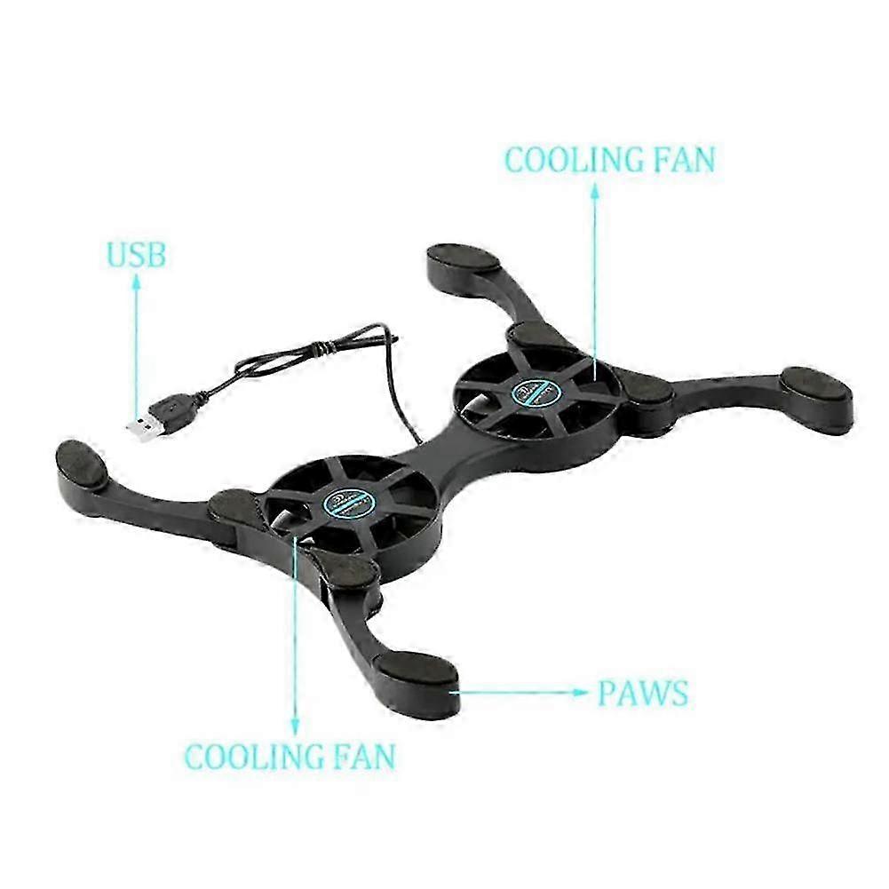 USB-Powered Foldable Dual-Fan Cooler