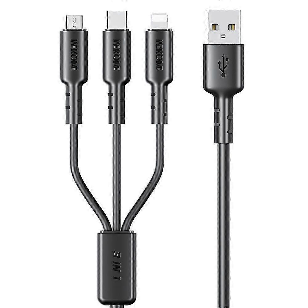Durable 3A Triple-Port Charging Cable