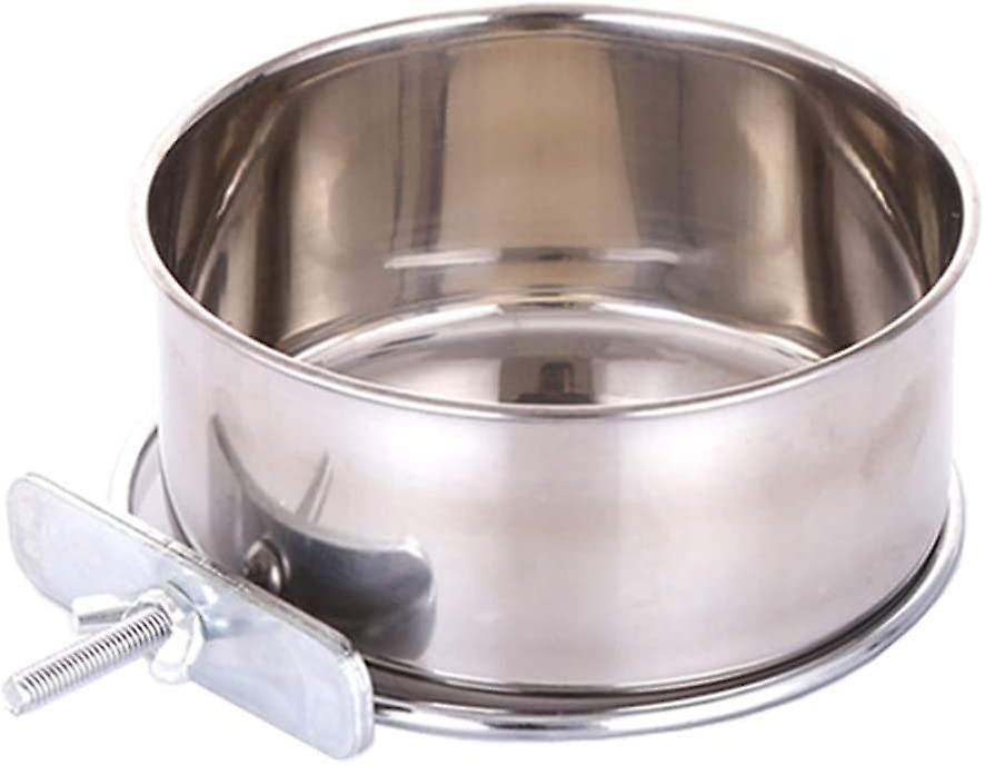 犬の鳥のオウム猫のウサギのためのクランプホルダーのステンレス鋼のコープカップのぶら下がっている送り装置が付いているペットフードの水ボウル