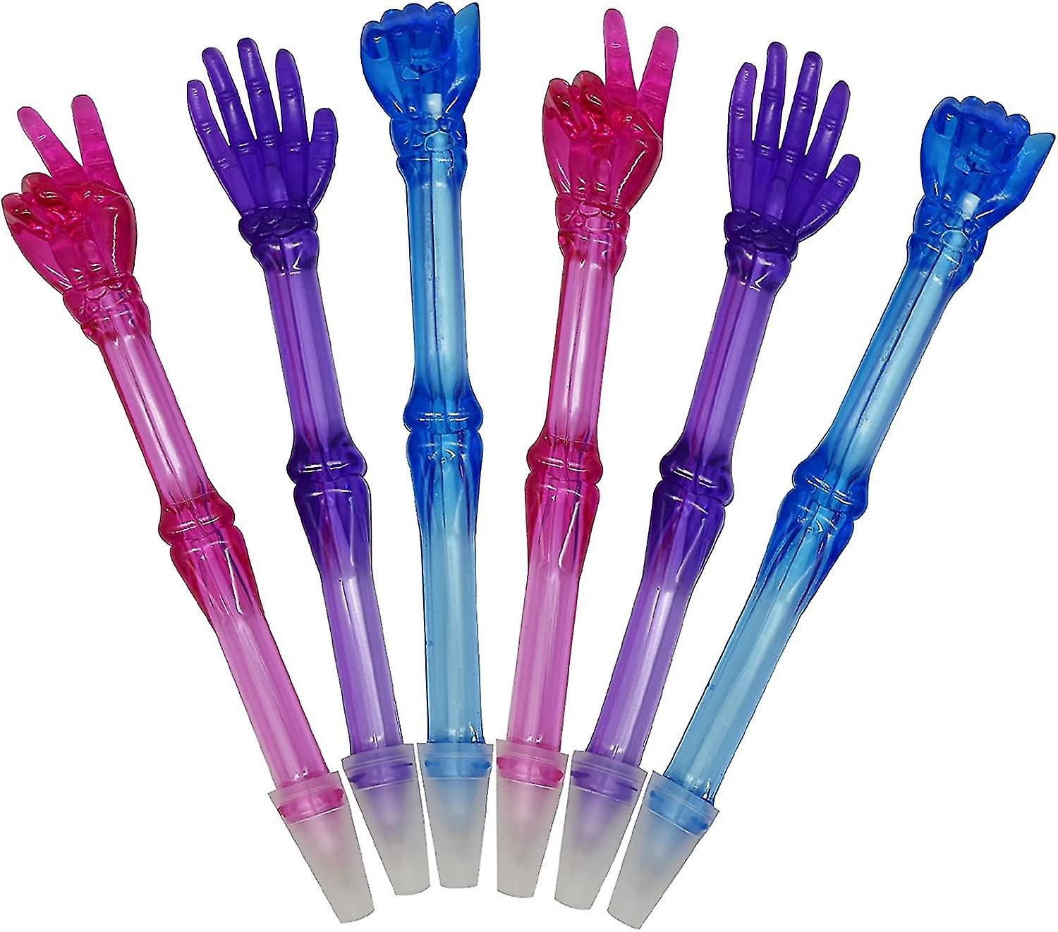 24pcs Finger Bone Ballpoint Pen Black Ink Funny Rock Paper Scissors