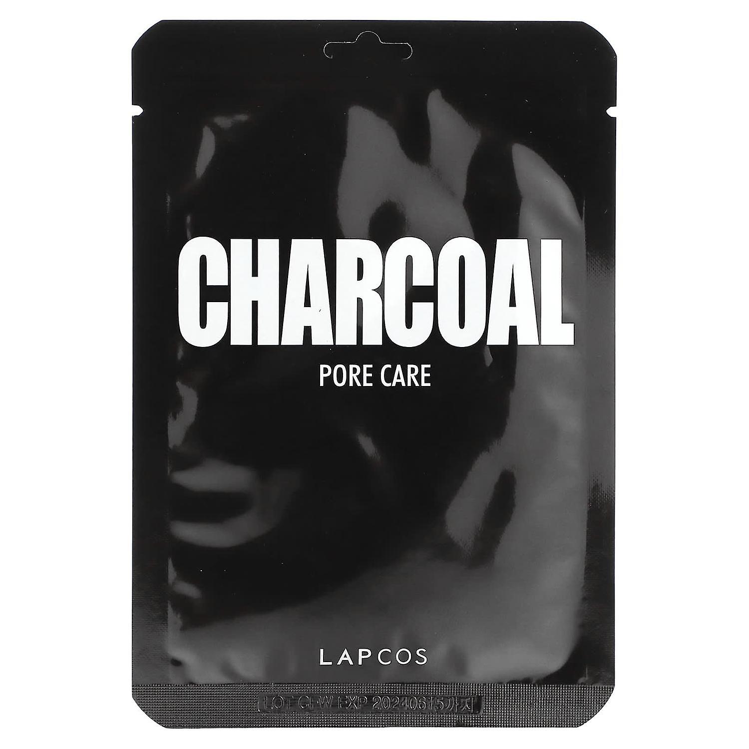 Lapcos, Charcoal Sheet Beauty Mask, Pore Care, 1 Sheet, 0.84 fl oz (25 ml)