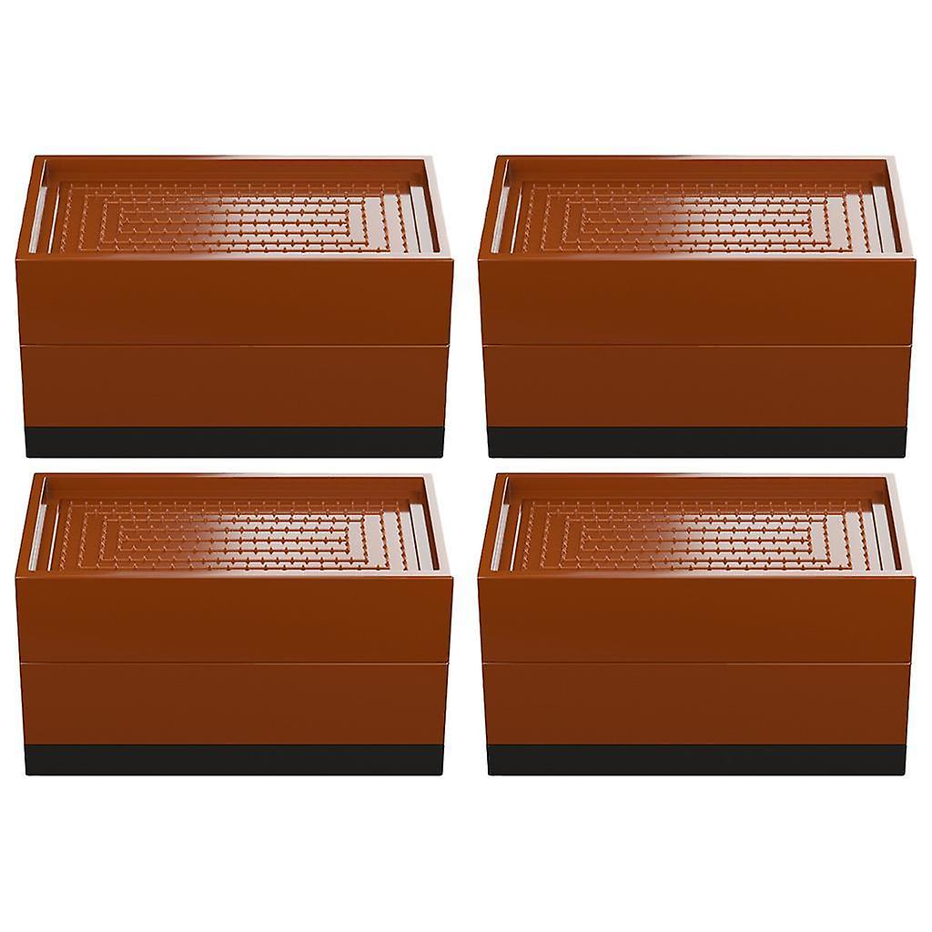Adjustable Bed Risers Heavy Duty Anti-Slip Stackable for Furniture  Brown