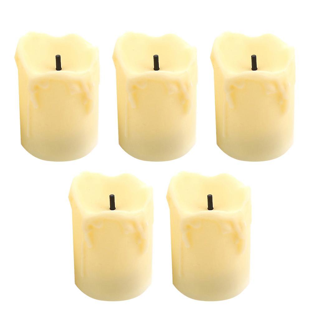 ZHOUBA 5Pcs Simulation LED Flameless Electronic Candle Table Light Party Decoration