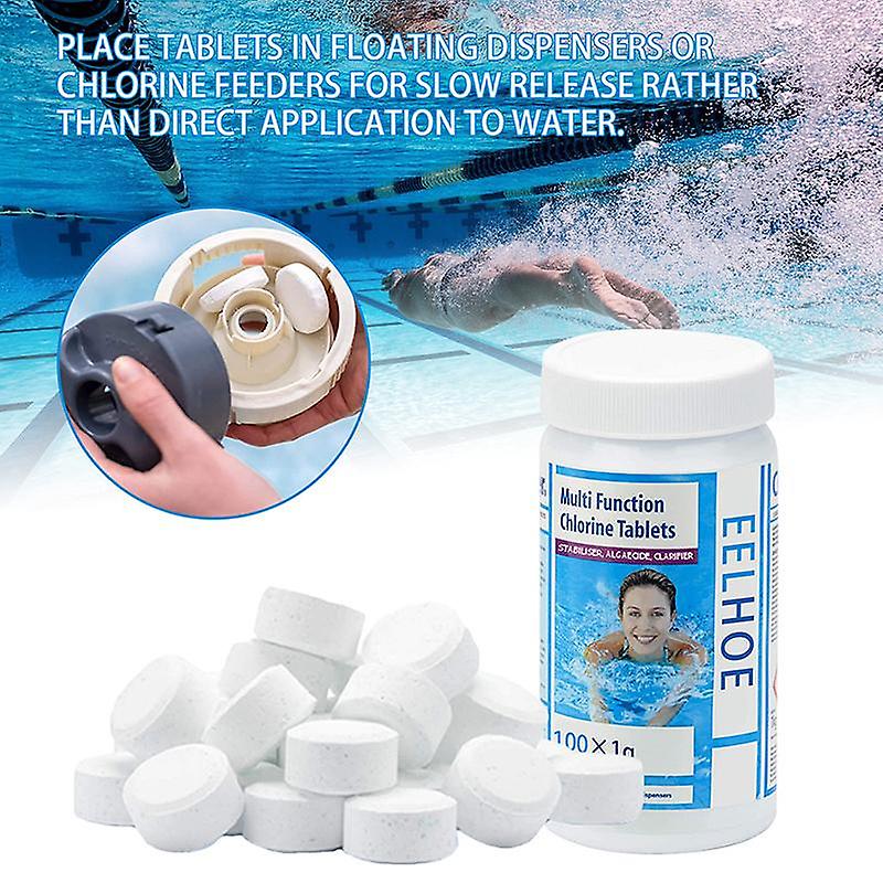 100pcs zwembad reiniging chloortabletten multifunctionele algen
