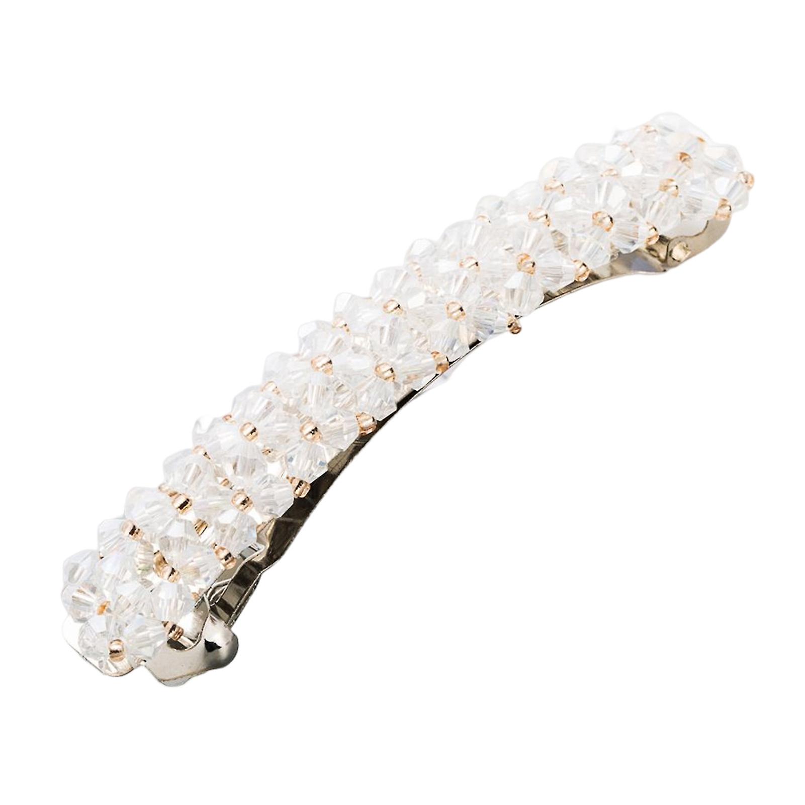 Korean Style Rhinestone Hairpin Minimalist Shining Edge Solid Clips