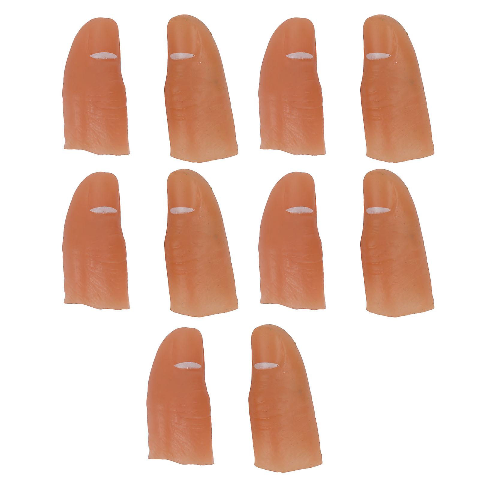 Lot de 5 paires de lumières LED pour doigts et pouces pour adultes, alimentées par piles, fonctionnement simple, pour Halloween, blanches