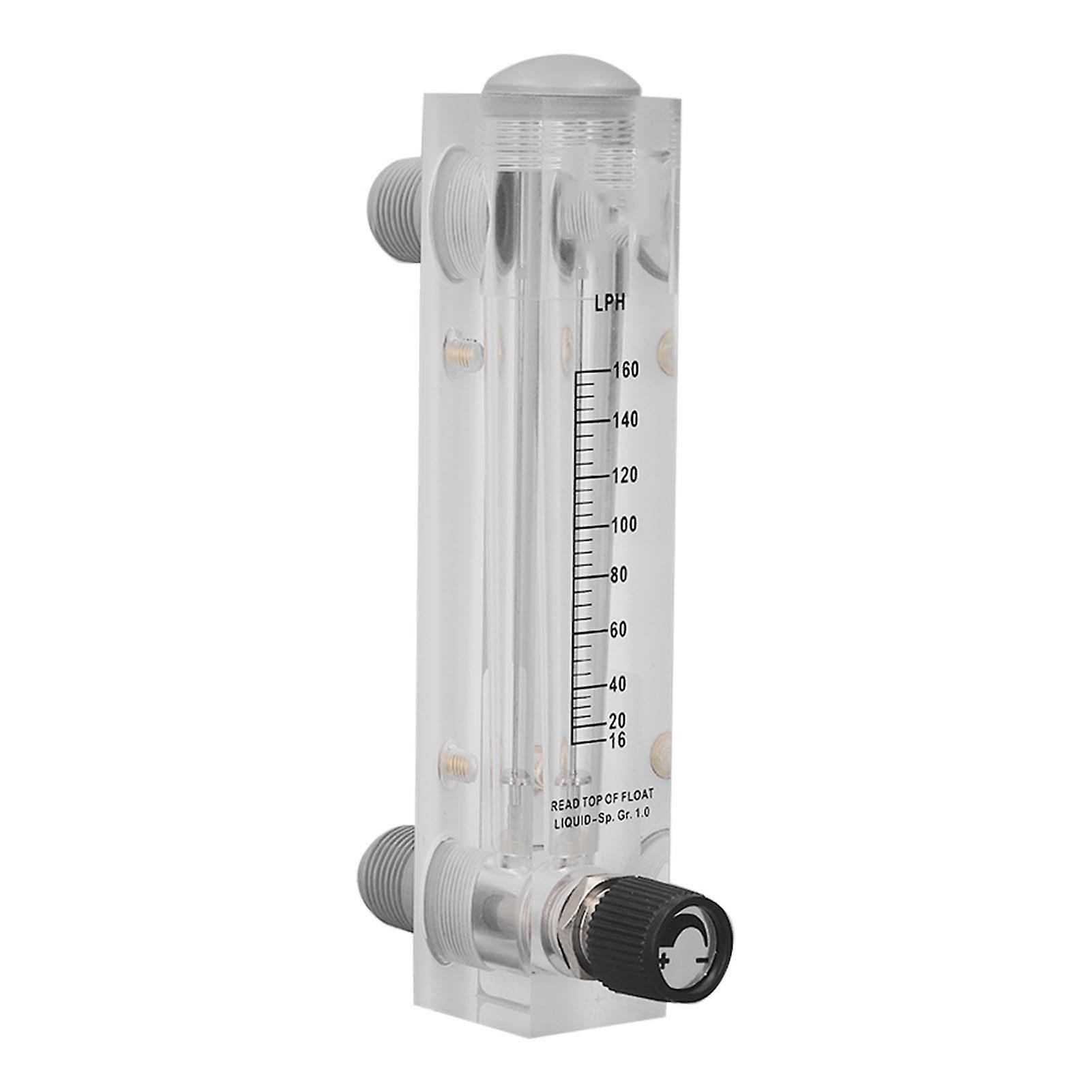 16‑160LPH Adjustable Liquid Flowmeter Transparent High Accuracy Water Flow Meter Panel Type 
