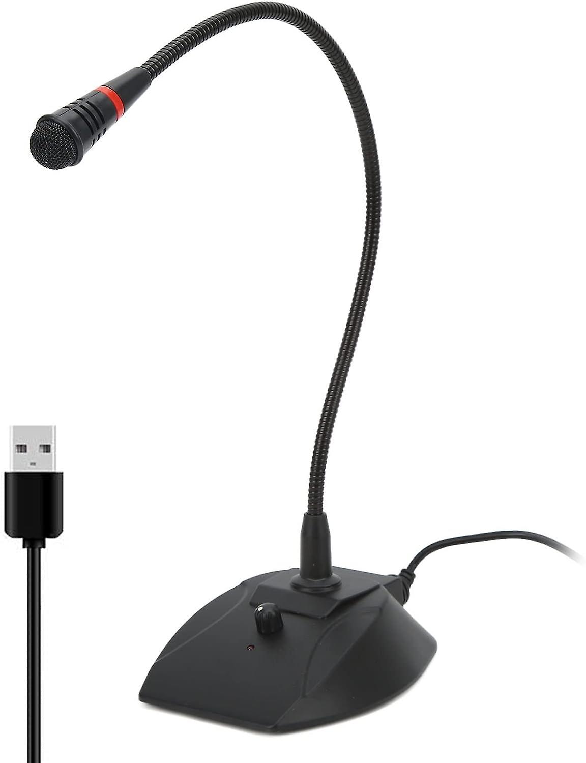 USB Microphone, Single Cardioid Direction USB Studio Speech Microphone, Metal Mesh Head, for PC Gami