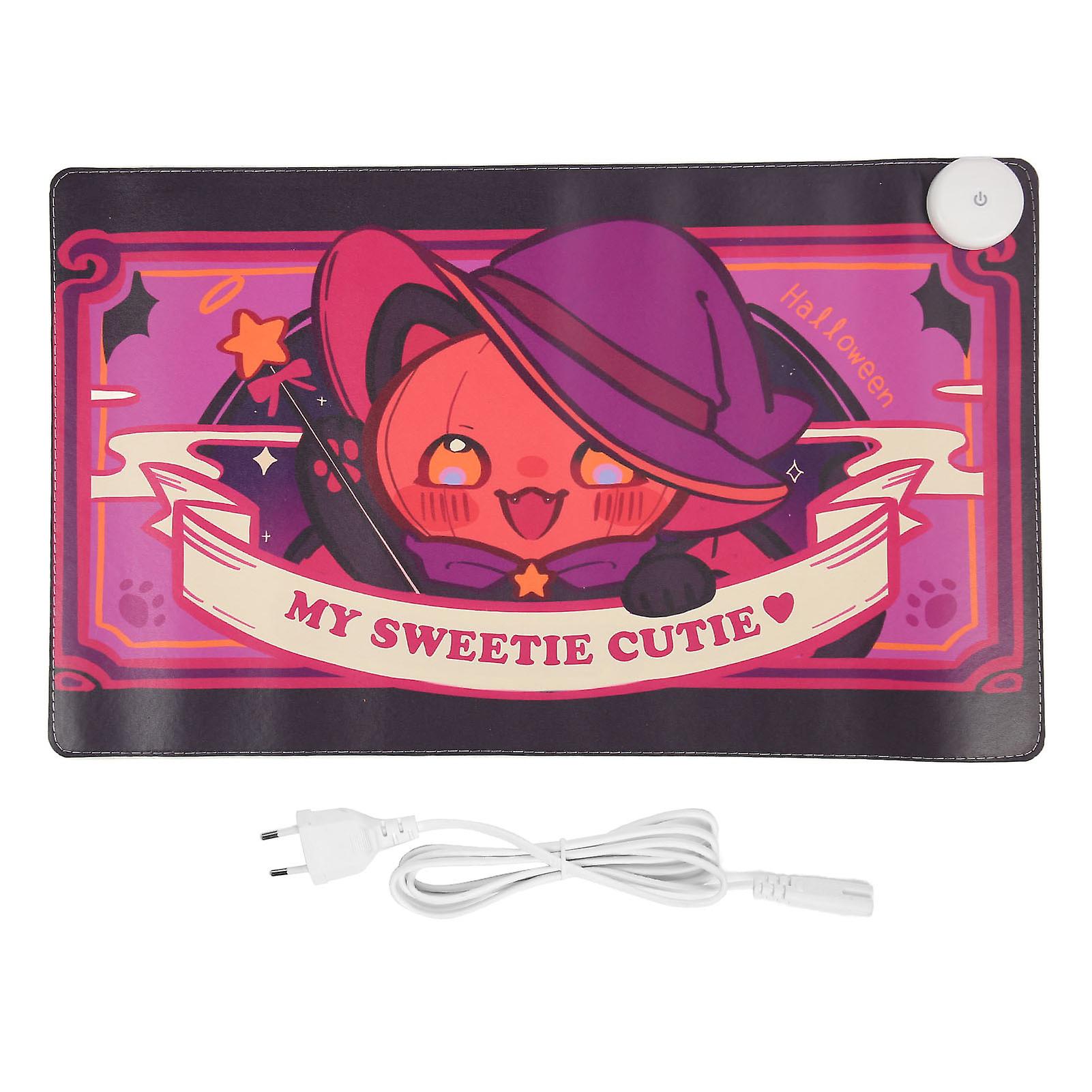 Warm Desktop Mouse Pad Large PU Leather 3 Adjustable Gears Waterproof Heated Mat