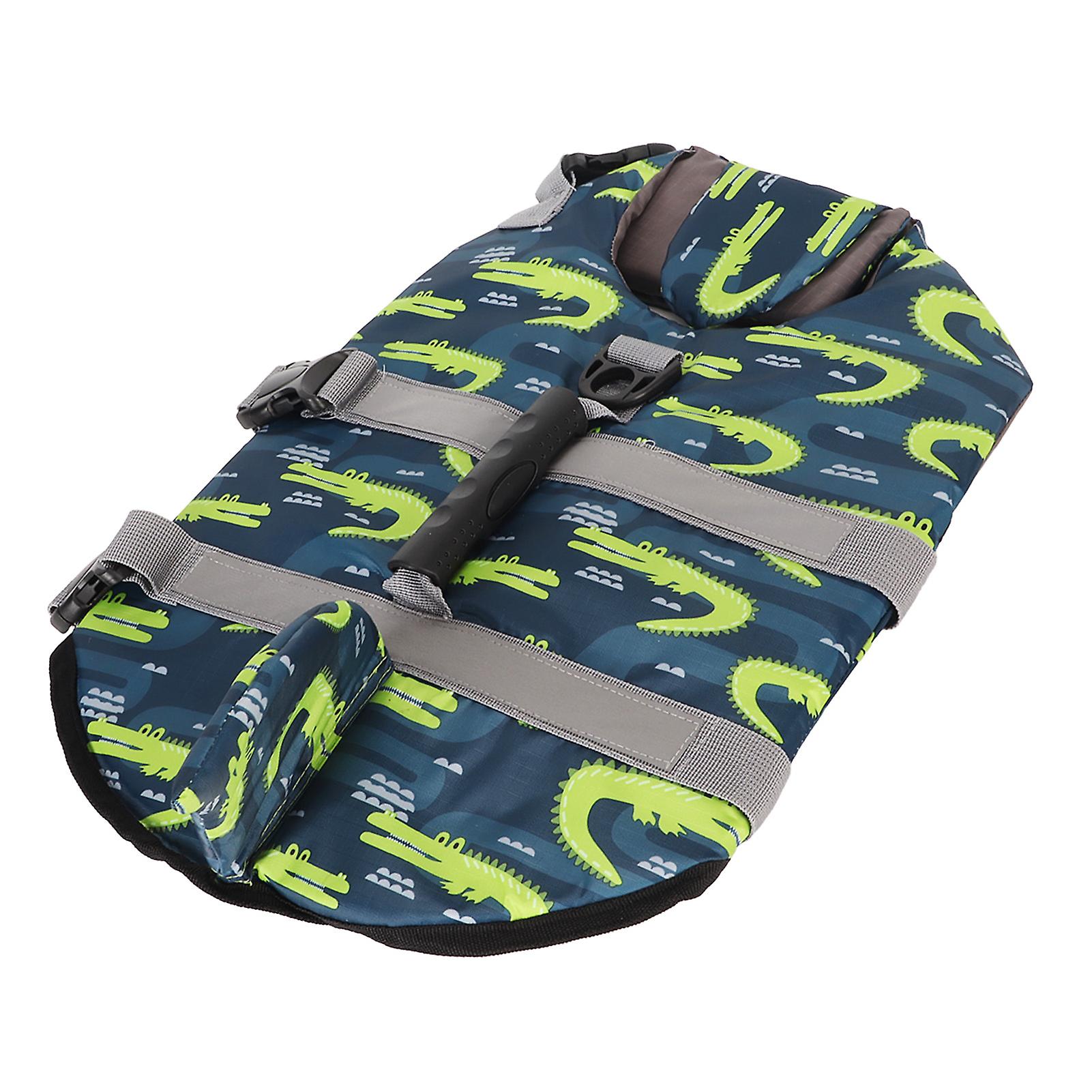 Dog Life Jacket with Handle Adjustable Dog Life Preserver Dog Floatation Swimming Vest with Reflective Stripe S 