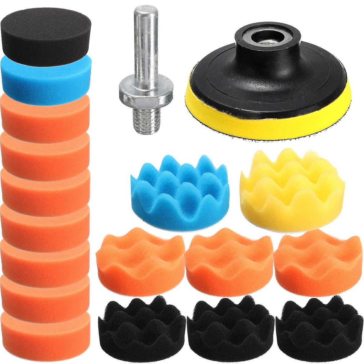 19Pcs 80mm Flat Sponge Buff Buffing Pad Polishing Pad Kit Set