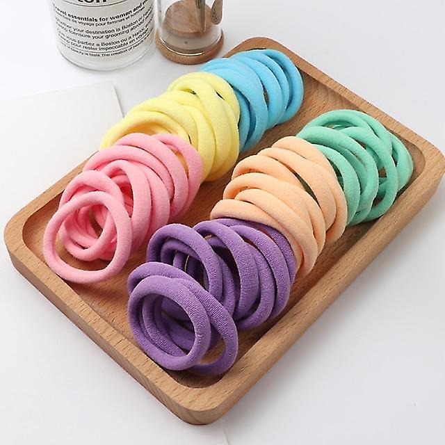 50pcs Solid Color Elastic Hair Bands for Girls