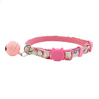 Veeki Cat Collar with BellAdjustable Cute Kitty Collars, Pet Collar, Breakaway Cat Collar Solid & Safe Collars for Cats  S