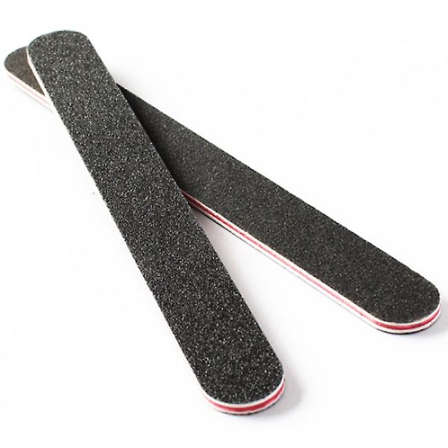 10 Double-Sided Straight Files 100/180 - Nail Buffer Black