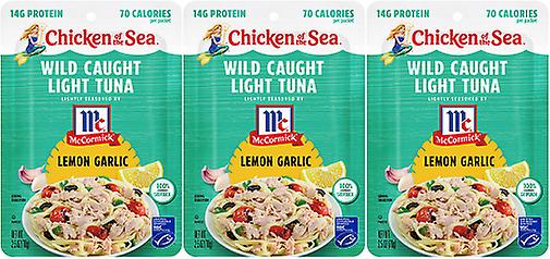 Chicken of the Sea Wild Caught Light Tuna Lemon Garlic 3 Pack