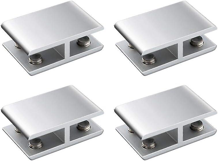 4Pcs Glass Clamps, Double Sided Adjustable Aluminum Alloy Glass Shelf Clamp Holder for 10-12mm Thick Glass