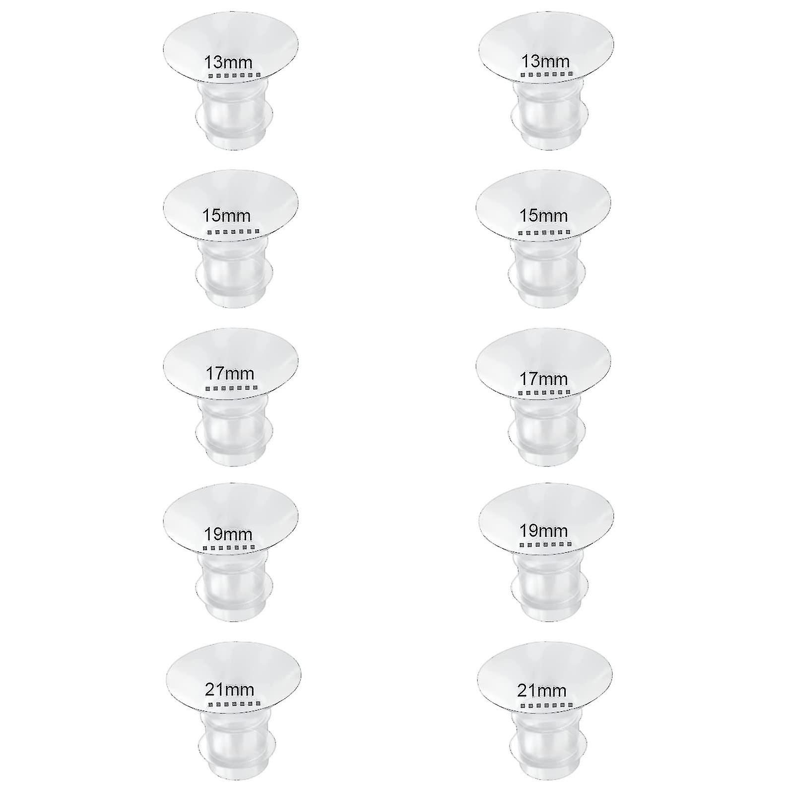 إدراج شفة 13/15/17/19/21mm 10PC، متوافق مع Momcozy S12 Pro / S9 Pro / S12 / S9 كوب مضخة الثدي القابل للارتداء