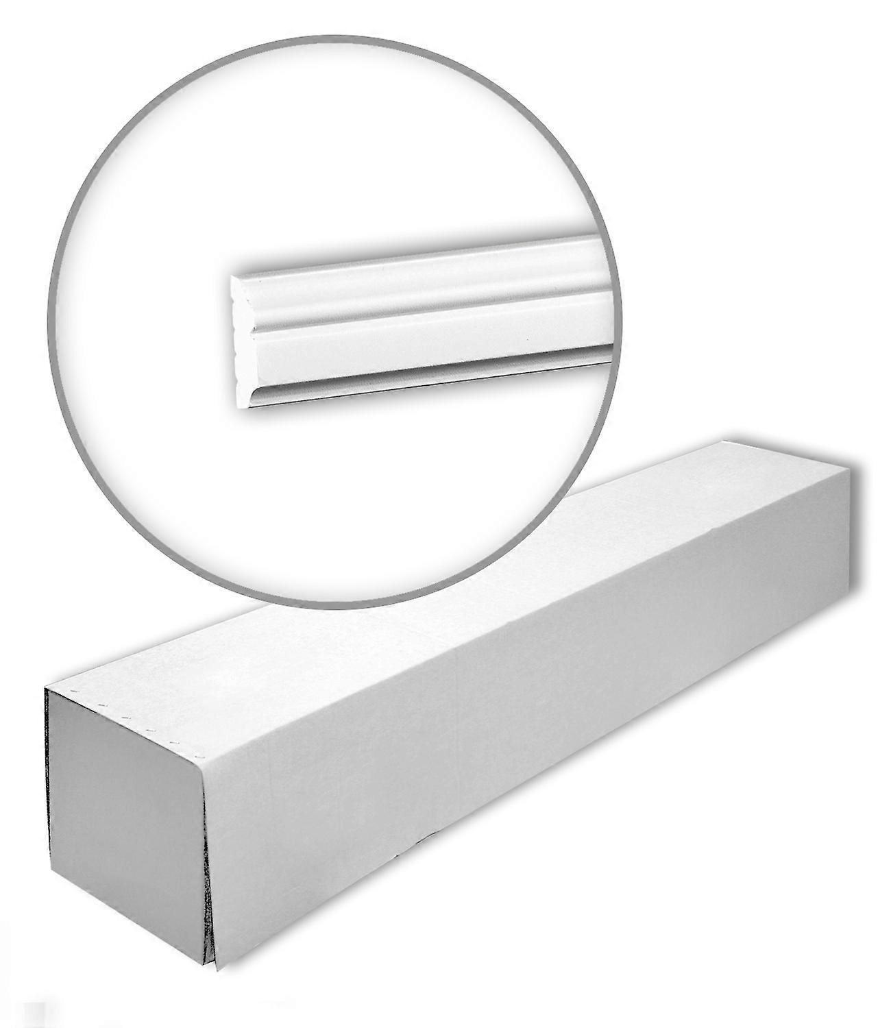 e-Delux GmbH 10 x Wandlijsten 651323-box-10 20 Meter Profhome Geëxtrudeerd polystyreen (XPS) 200 cm wit reeds geprimed licht, zeer vormvast, schokbest