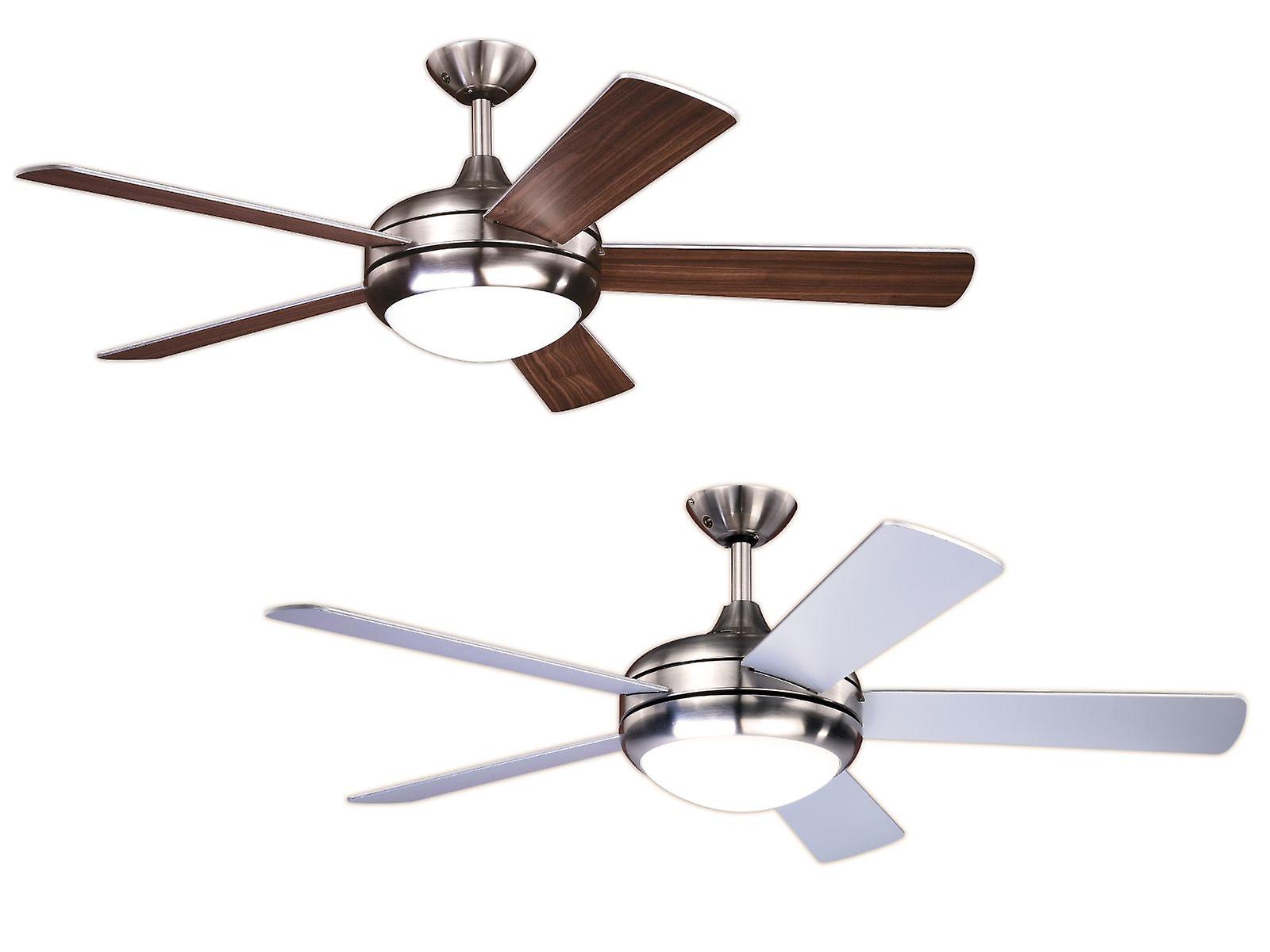 Ceiling Fan Ursa Silver &amp; Walnut 132cm / 52" with Light