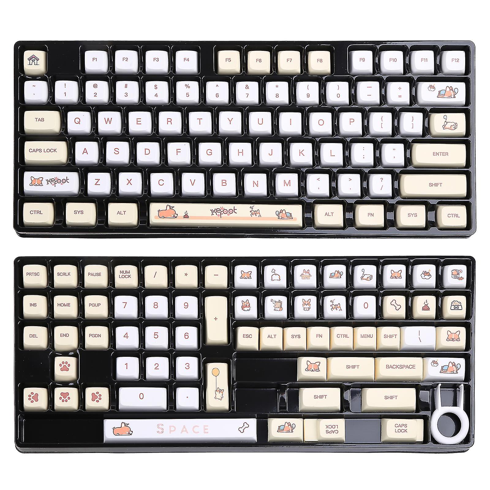 139keys Mechanical Keyboard Keycaps Cute Corgi Xda Pbt Keycap Sublimation