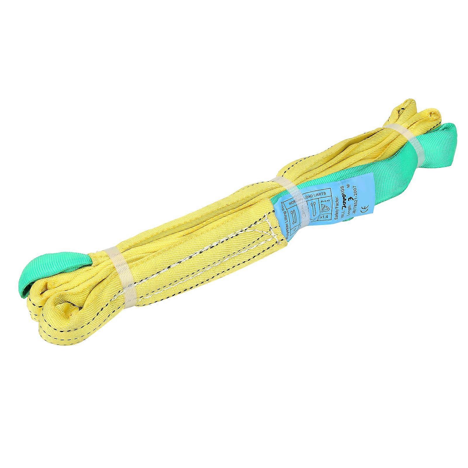 9.8ft 2T Flexible Levage Élingue Plat Industriel Sangle De Levage Double Yeux Polyester Corde De Remorquage
