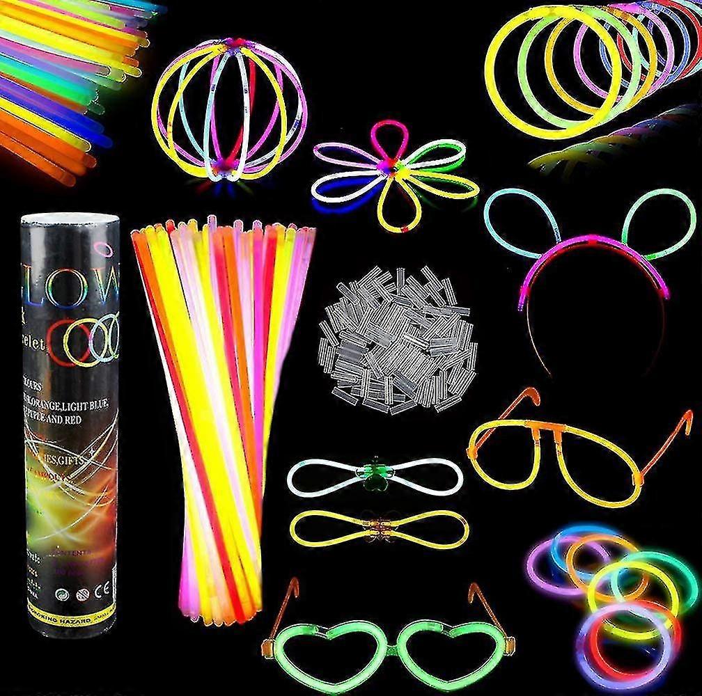 100 Glow Sticks Glow Sticks Blandade Färger Glow Sticks Glow Sticks Light Stick För Glasögon, Bracele
