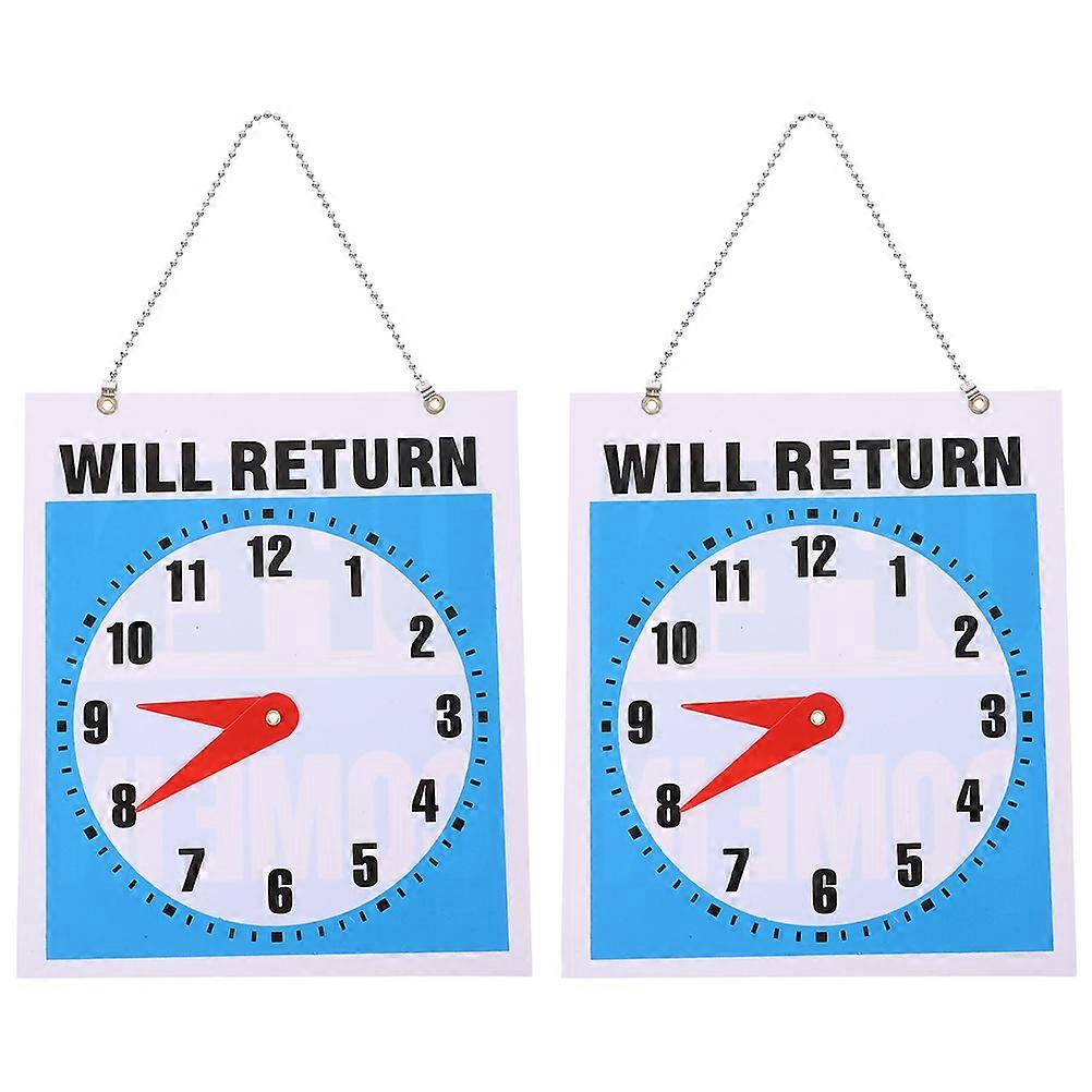 Wall Clock Office Double Sided Will Return Clock Sign Open Closed Signage Will Return Clock Sign Open Come Door Sign
