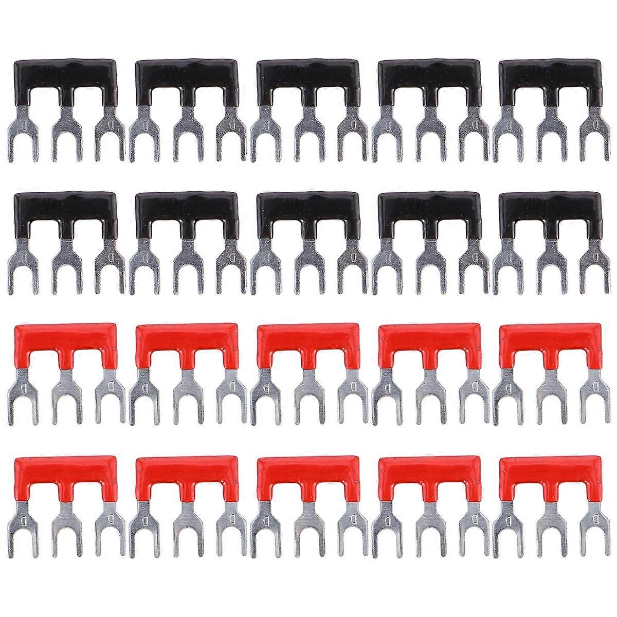 20pcs TB1503 Double Row Screw Terminal Shorting Strip Shorting Strips Red Black