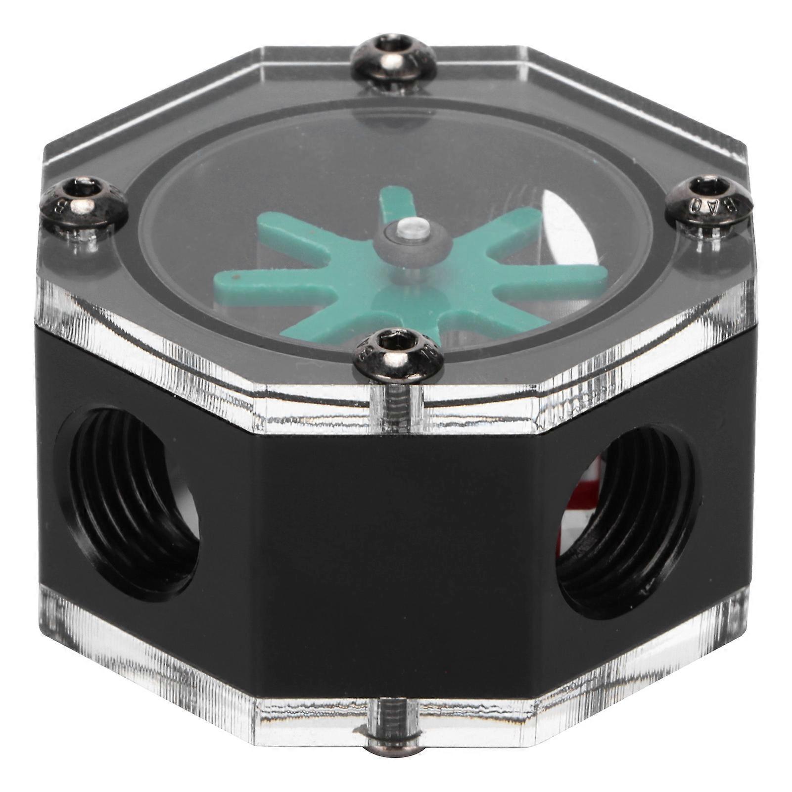 Water Flow Meter Transparent Acrylic Octagonal Metal Computer WaterCooled Rheometer