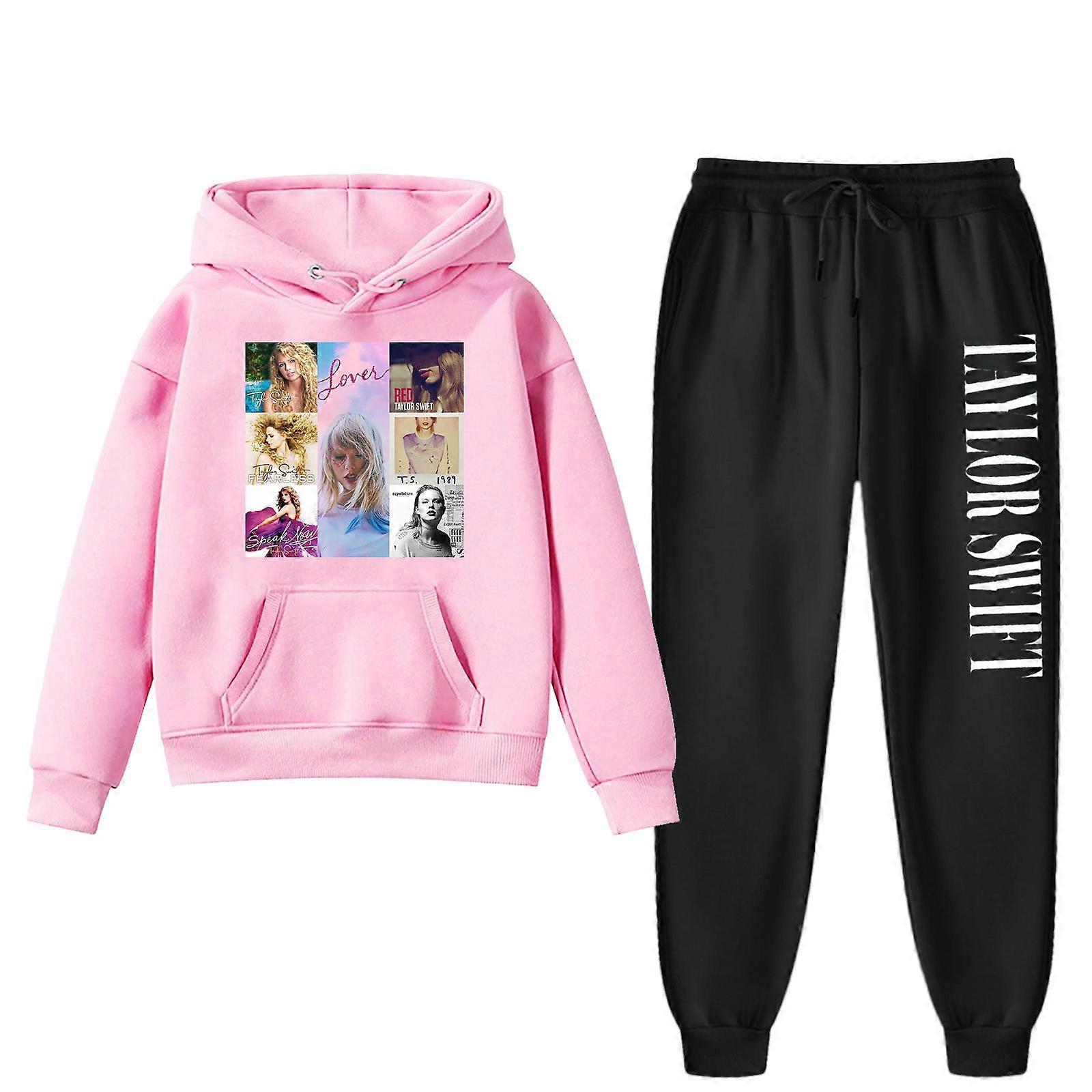 Taylor Swift The Eras Tour Print Children'S Hoodie Two-Piece Set - pink set 2