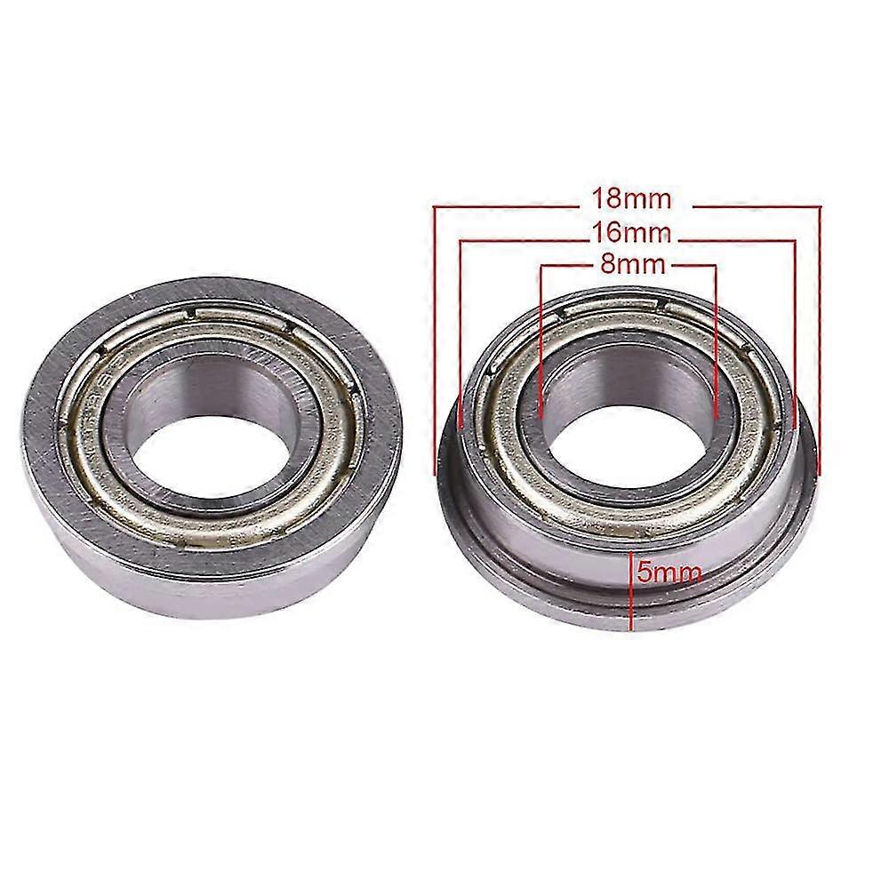 10 قطع F688zz محامل كروية شعاعية ذات حواف معدنية فولاذية مزدوجة محمية شفة كروية ، 8 × 16