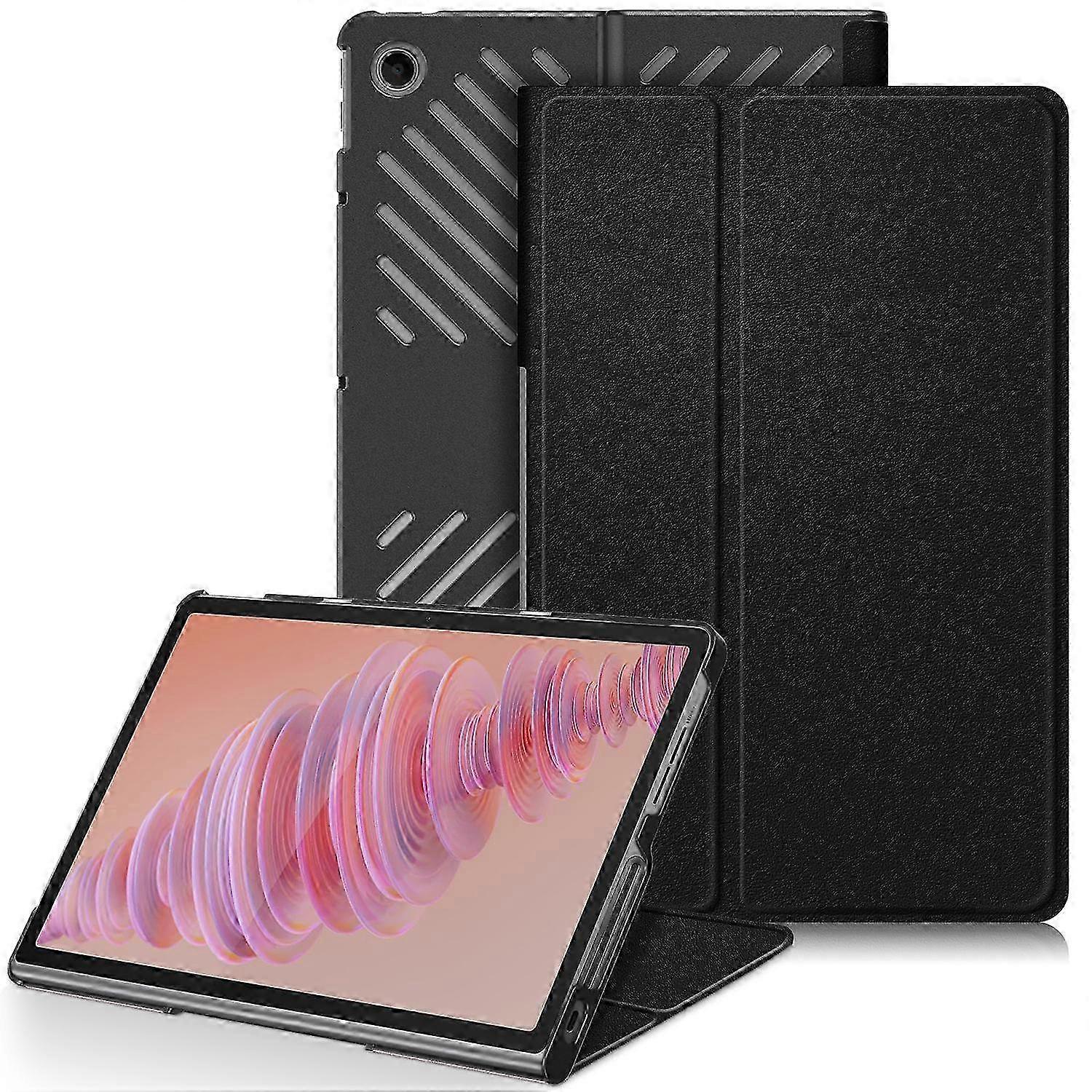 Para Lenovo Tab Plus 11.5 polegadas TB351FU Case Suporte de Dissipação de Calor Capa de Couro para Tablet - Preto