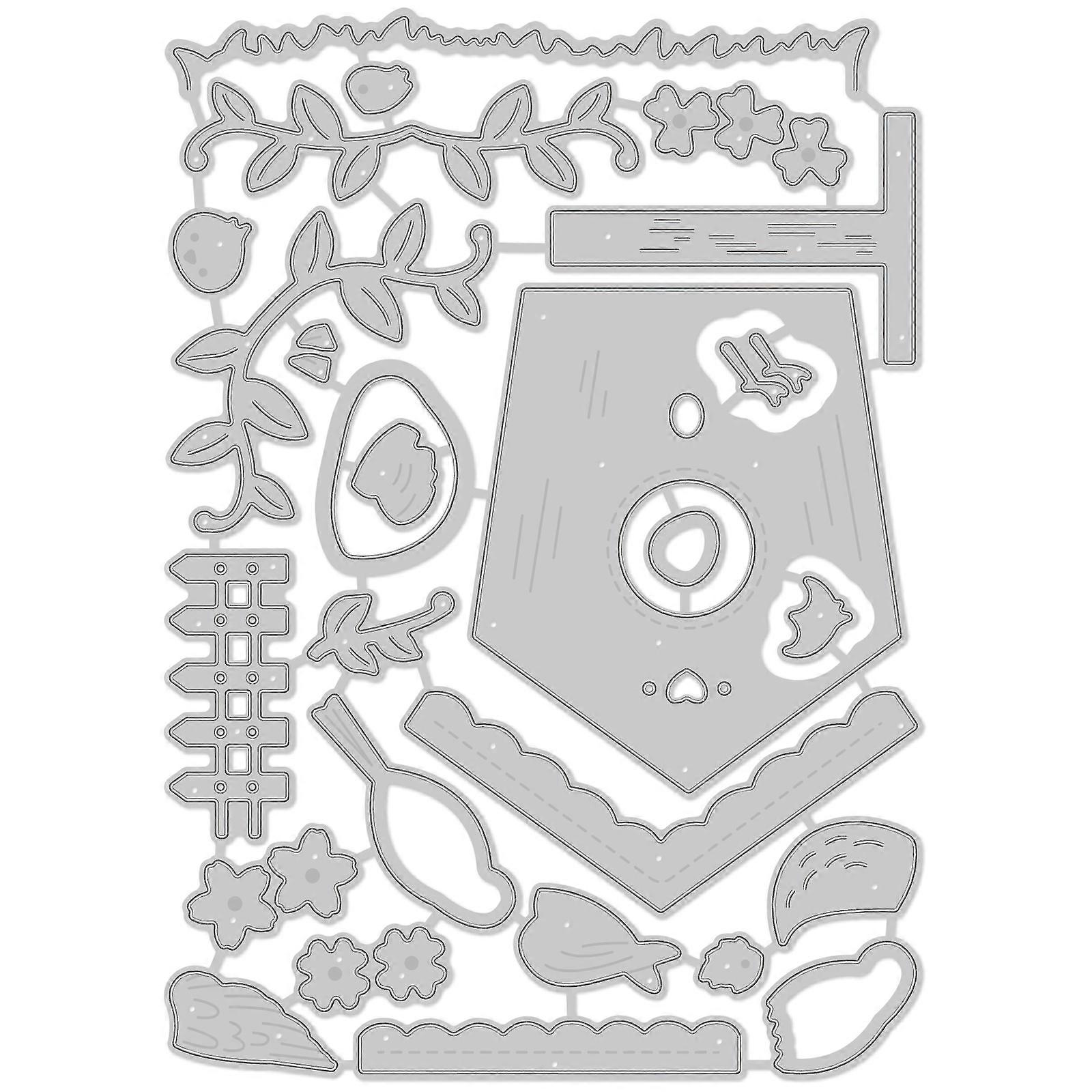 Bird House Pattern Decoration Template Reusable carbon steel Stencil
