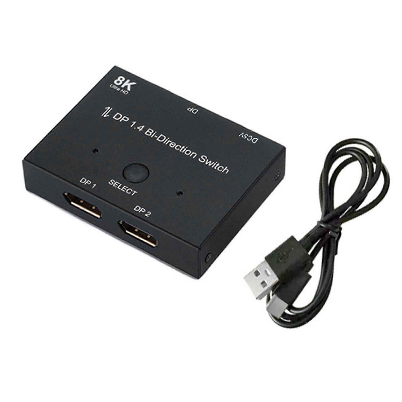 2024 Displayport 1.4 Bidirectional Switch Splitter 8k@60hz Bidirectional Transfer Dp Splitter Converter