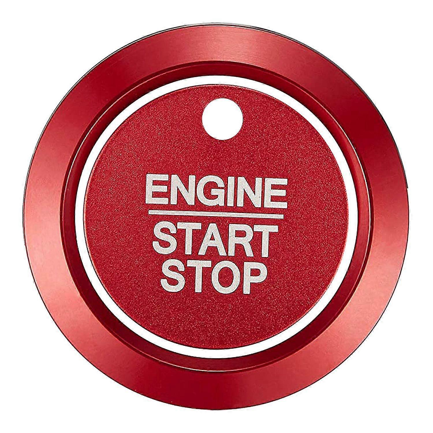 Car Engine Start Stop Button Cover Trim for 2016-2020 Ignition Button Decor Ring Accessories,Red
