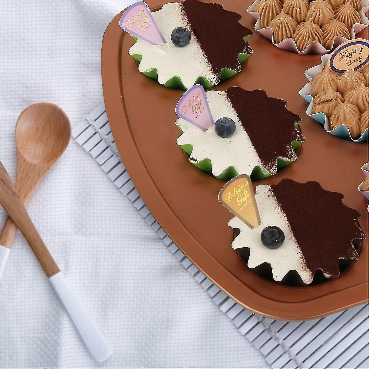 wave cupcake liners - gifbera standard cupcake wrappers, super greasep