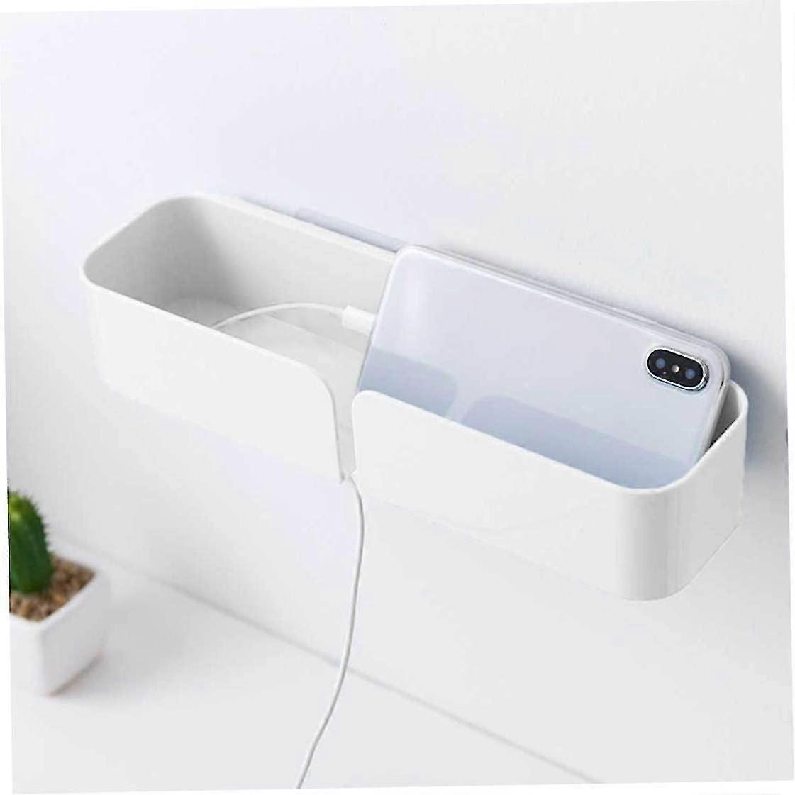 wall mount on bedside shelf organizer, self adhesive storage box