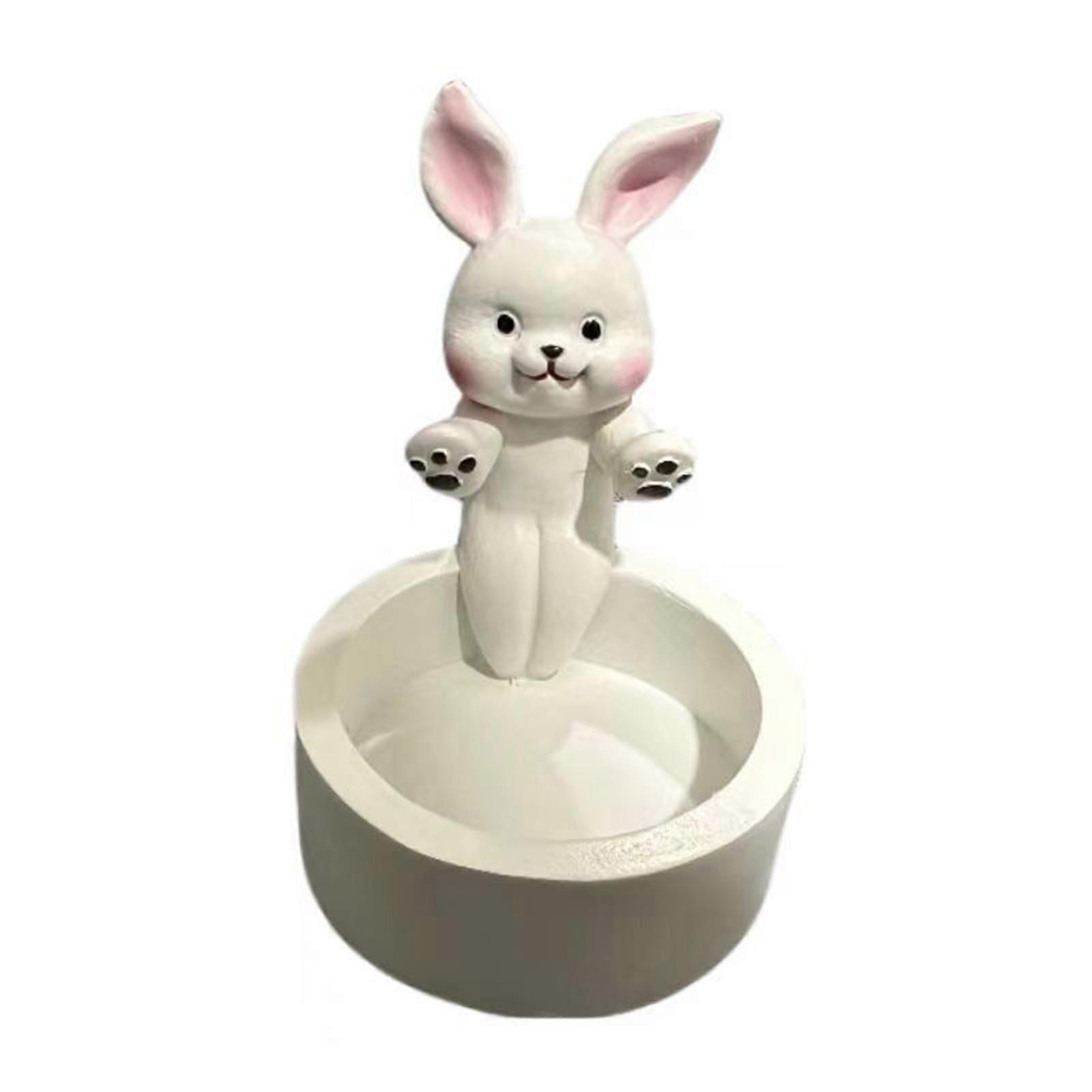 Cartoon Rabbits/Dog Candle Holder Practical Desktop Decorative Model for Living Room Home