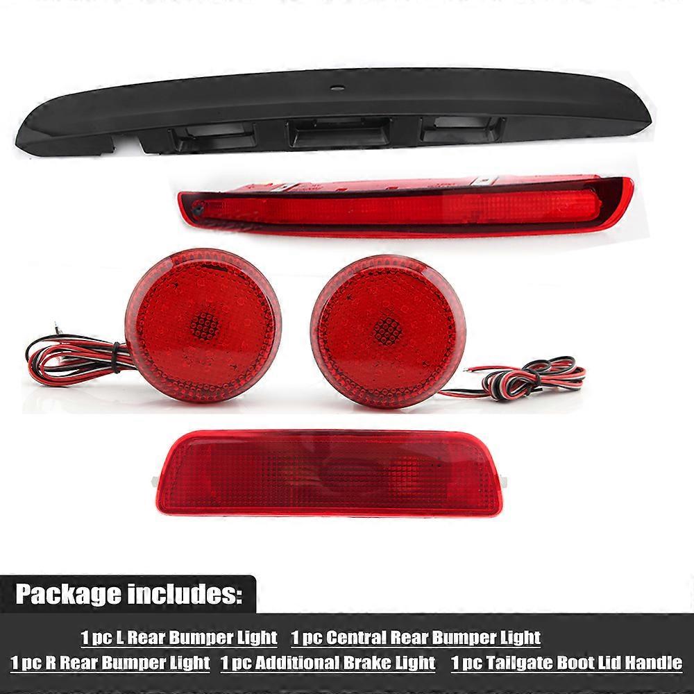 3 pcs Rear Bumper Lights & 1 pc Additional Brake Light & 1 pc Tailgate Boot Lid Handle for Nissan Qashqai 2008-2014 EU Version