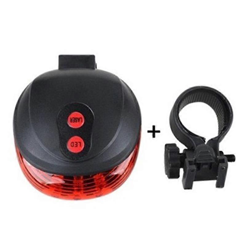 5 LED + 2 Laser cykellygte Bageste haleblinkende sikkerhedsadvarselslampe nat