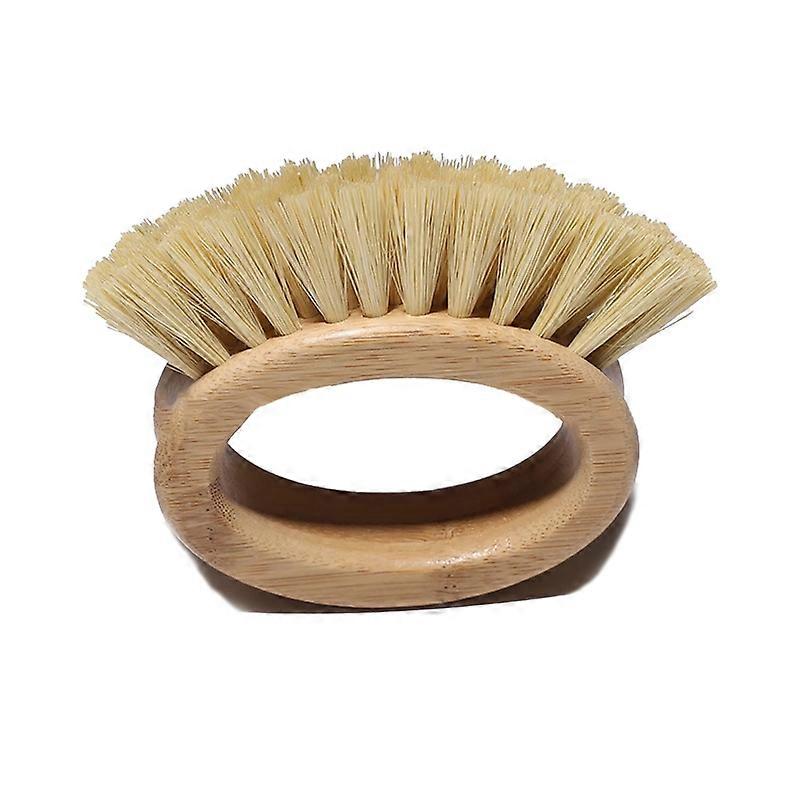 Cleaning Brush Multi-purpose Ergonomic Bamboo Labor-saving Creative Elliptical Handle Dish Brush for Kitchen KAESI