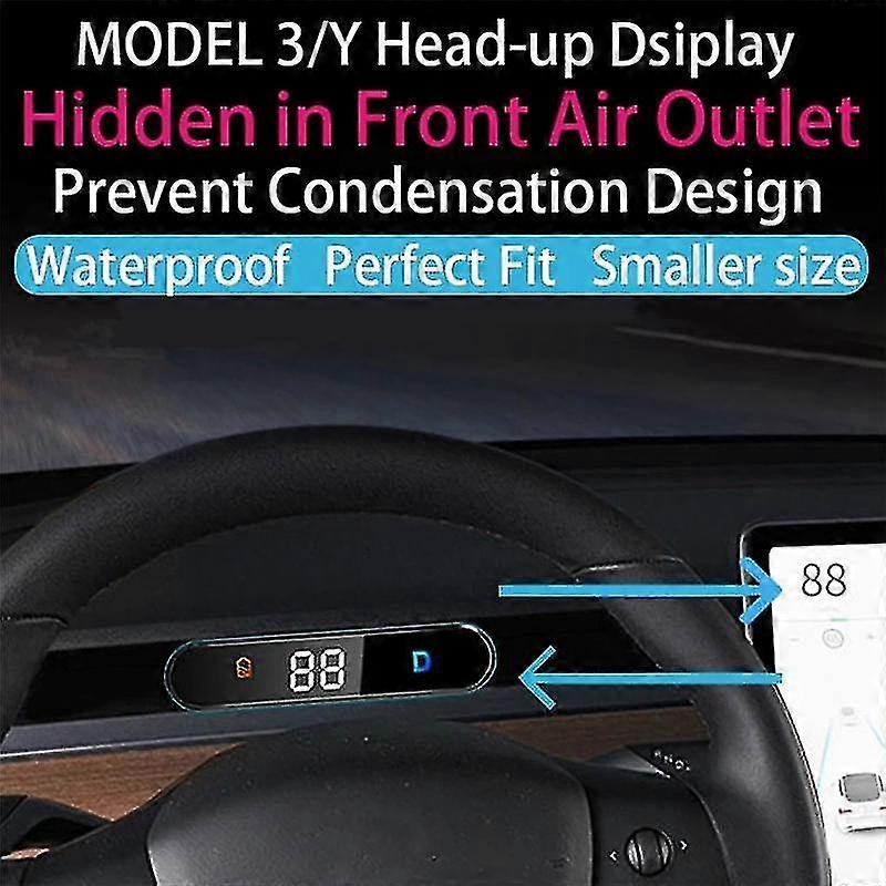 Car Hud Head-up Display For Model 3 Model Y Dashboard Dedicated Electronics Digital Speedometer