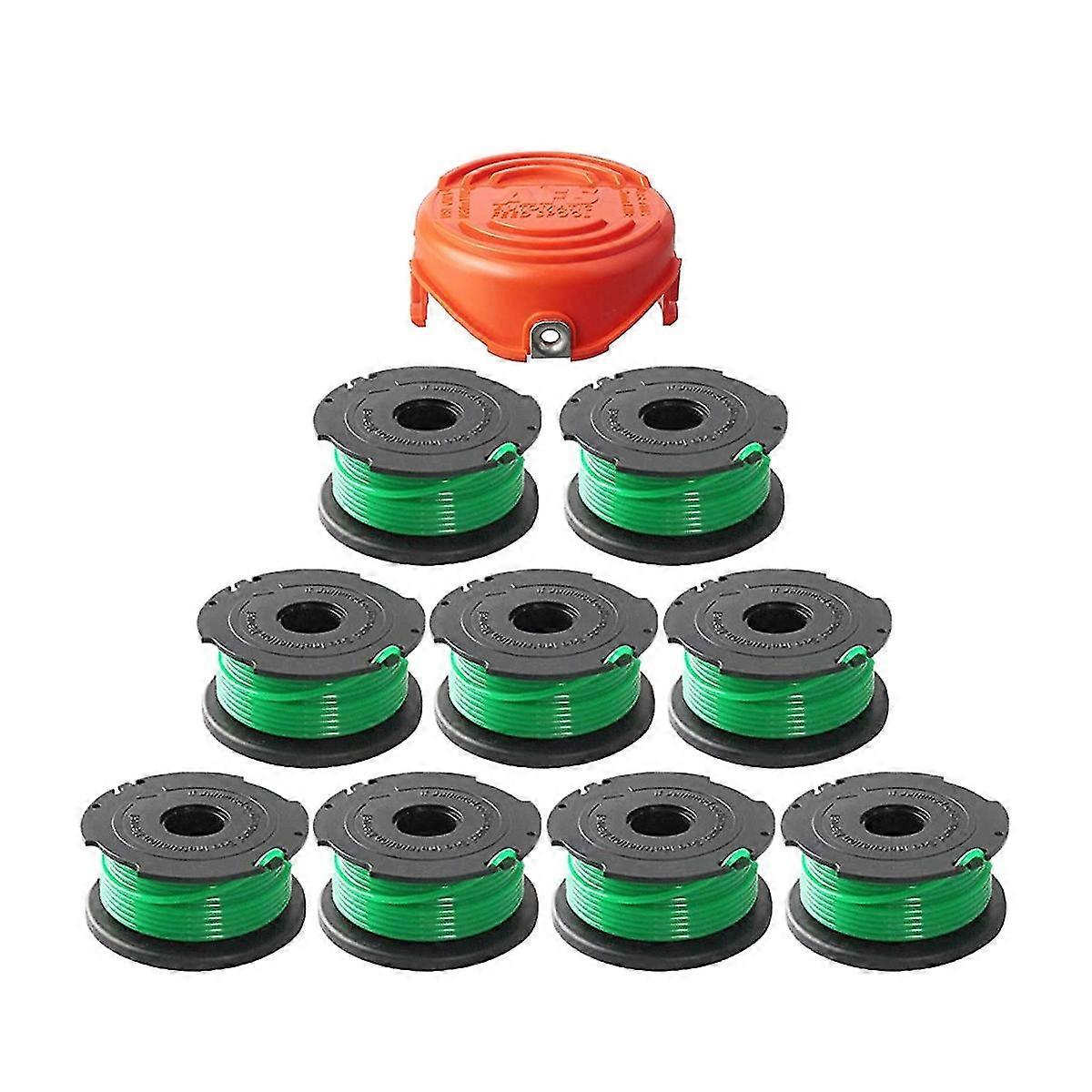 Replacement Grass Trimmer Spool -080 9-pack With 90583594 Cap Covers,compatible With Gh3000 Gh3000r