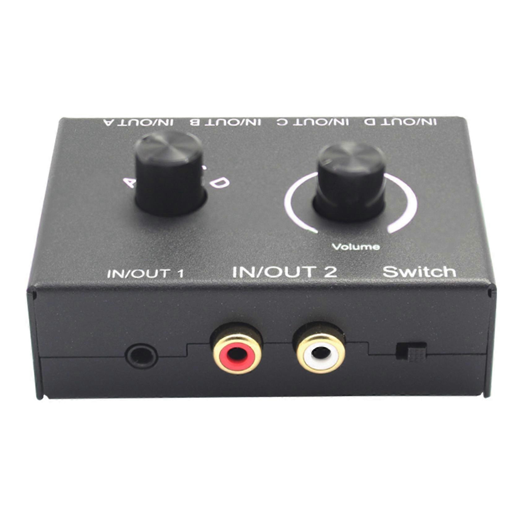 4 Port Audio Switch, 3.5mm Audio Switcher, Stereo Aux Audio Selector, 4 Input 2output/2input 4 Outp