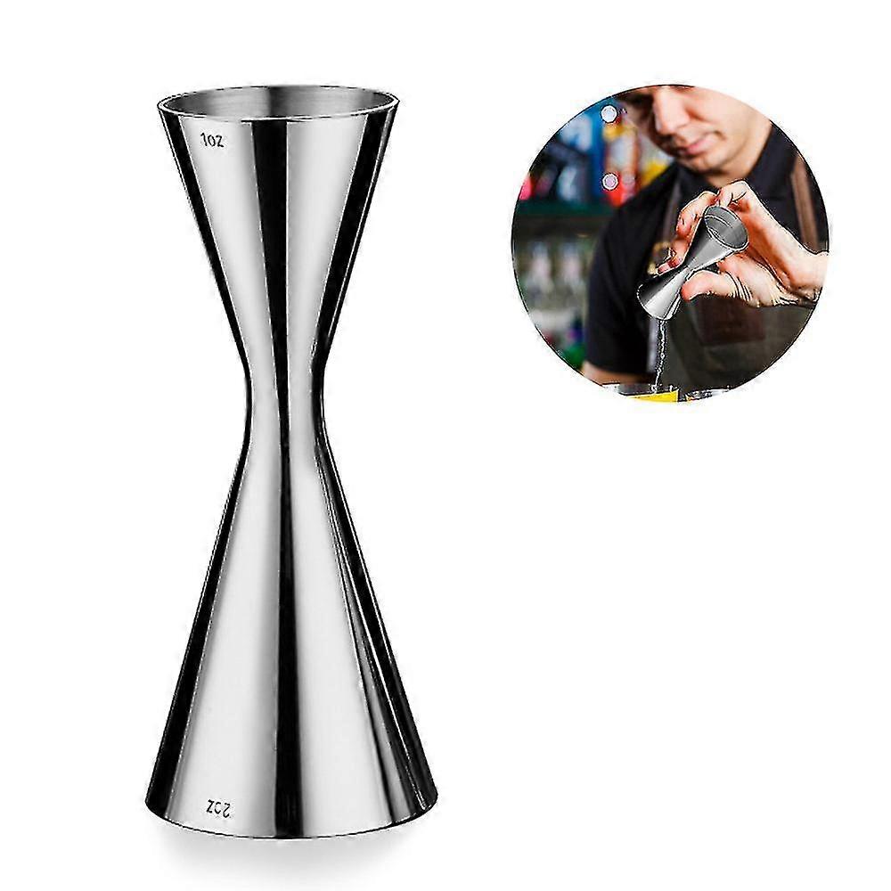 30/60ml Stainless Steel Double Sided Cocktail Jigger, Professional Bartender Silver
